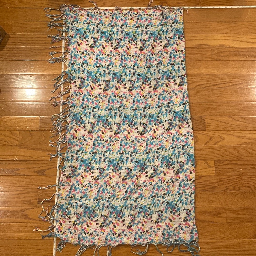 Square 38” scarf in pretty abstract polka dot